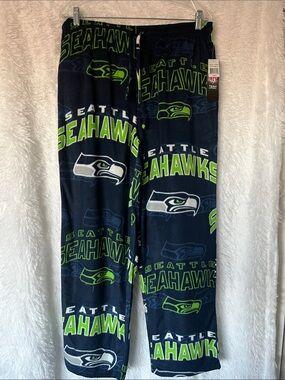 NFL Navy and Neon Green Fleece Sleepwear Pants
